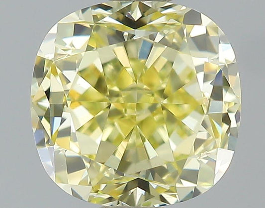 GIA 0.86 Fancy Yellow-VVS2 Cushion Diamond