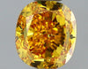 GIA 0.62 Fancy Vivid Yellow Orange-SI1 Cushion Diamond