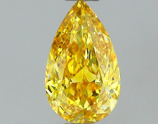 GIA 0.33 Fancy Vivid Yellow-SI2 Pear Diamond
