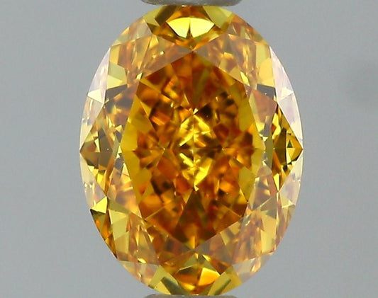 GIA 0.48 Fancy Deep Yellow Orange-VVS2 Oval Diamond