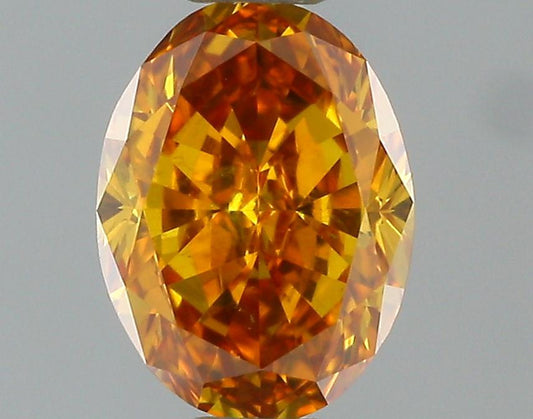 GIA 0.42 Fancy Deep Yellow Orange-SI2 Oval Diamond