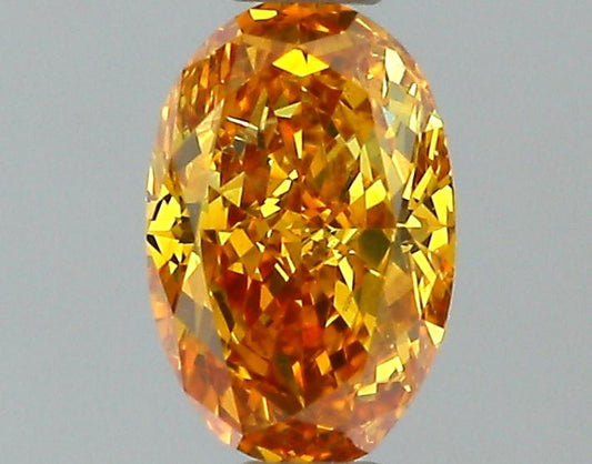 GIA 0.33 Fancy Vivid Orange Yellow-SI2 Oval Diamond