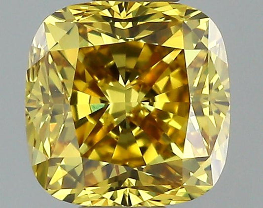 GIA 0.4 Fancy Deep Brownish Yellow-VVS2 Cushion Diamond