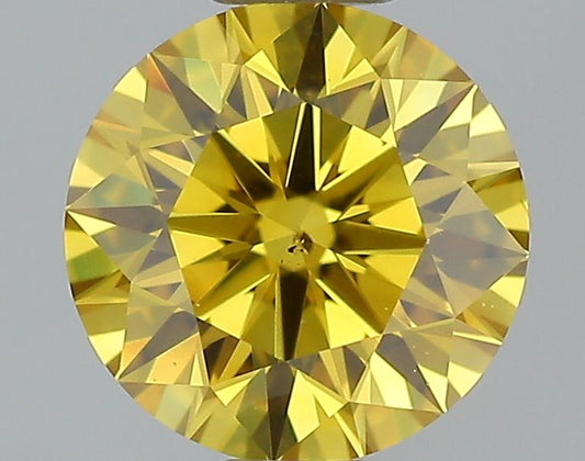 GIA 0.52 Fancy Deep Yellow-SI1 Round Diamond