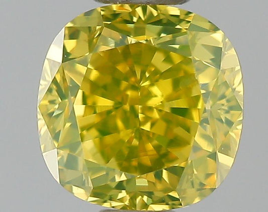 GIA 0.54 Fancy Deep Yellow-VVS1 Cushion Diamond