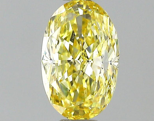 GIA 0.41 Fancy Intense Yellow-VS2 Oval Diamond