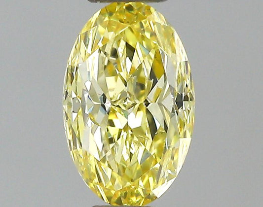 GIA 0.34 Fancy Intense Yellow-SI1 Oval Diamond