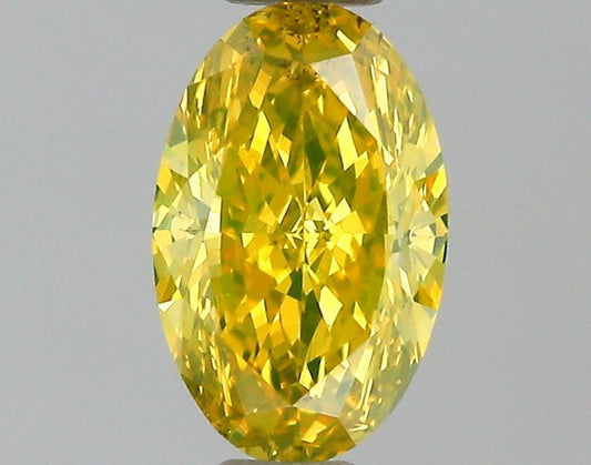 GIA 0.47 Fancy Intense Yellow-SI1 Oval Diamond