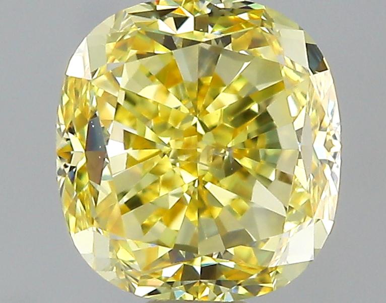 GIA 0.81 Fancy Intense Yellow-SI2 Cushion Diamond
