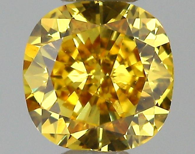 GIA 0.32 Fancy Vivid Orangy Yellow-SI1 Cushion Diamond