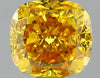 GIA 0.6 Fancy Vivid Orange Yellow-I1 Cushion Diamond