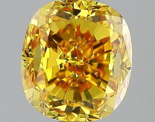 GIA 0.76 Fancy Vivid Orange Yellow-SI1 Cushion Diamond