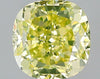 GIA 0.91 Fancy Greenish Yellow-VS2 Cushion Diamond