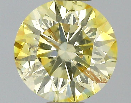 GIA 0.32 Fancy Yellow-I2 Round Diamond