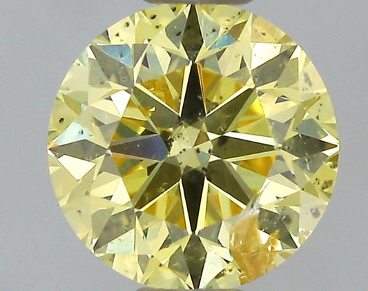 GIA 0.42 Fancy Intense Yellow-I2 Round Diamond