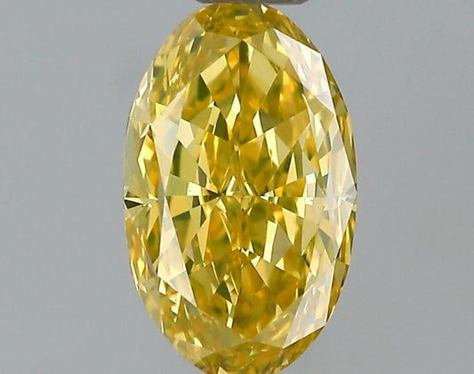 GIA 0.46 Fancy Intense Yellow-VVS1 Oval Diamond