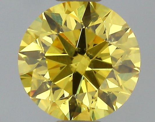 GIA 0.41 Fancy Vivid Yellow-SI2 Round Diamond