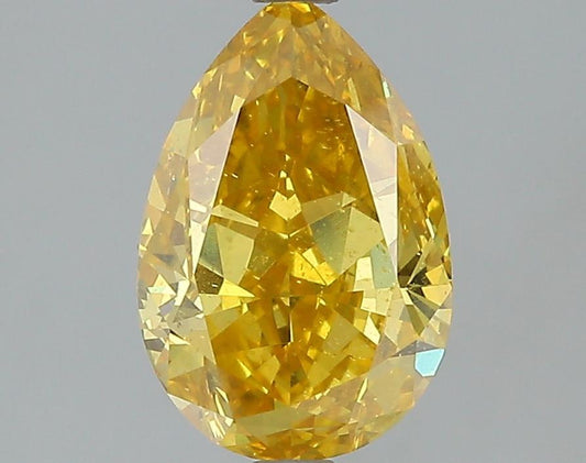 GIA 2.04 Fancy Deep Orangy Yellow-I1 Pear Diamond