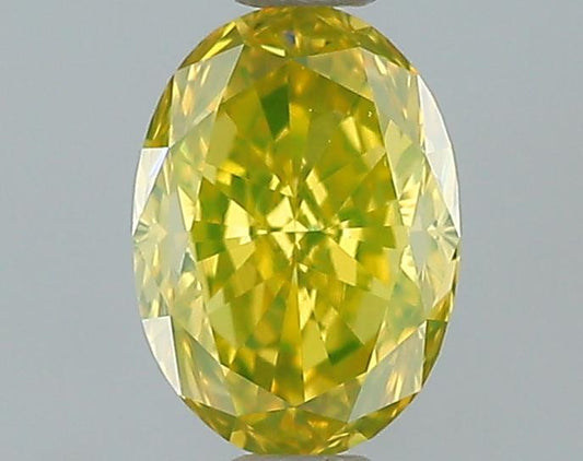 GIA 0.6 Fancy Intense Yellow-VVS2 Oval Diamond