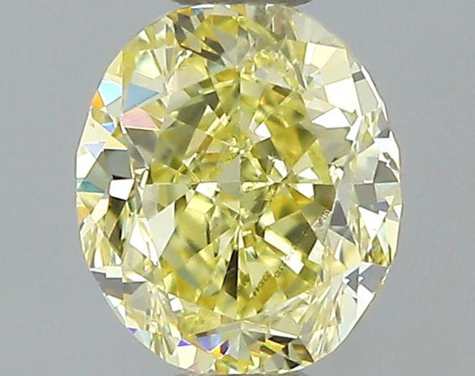 GIA 0.43 Fancy Intense Yellow-SI1 Oval Diamond