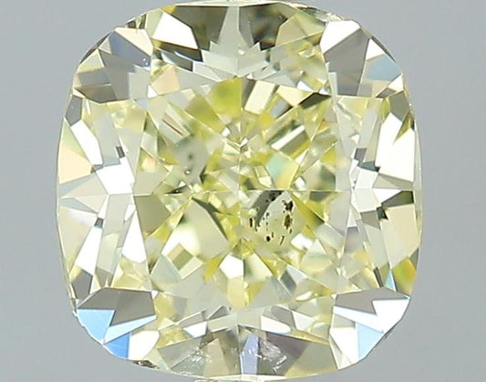 GIA 0.78 Fancy Yellow-SI1 Cushion Diamond
