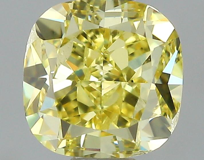 GIA 0.73 Fancy Intense Yellow-VS2 Cushion Diamond
