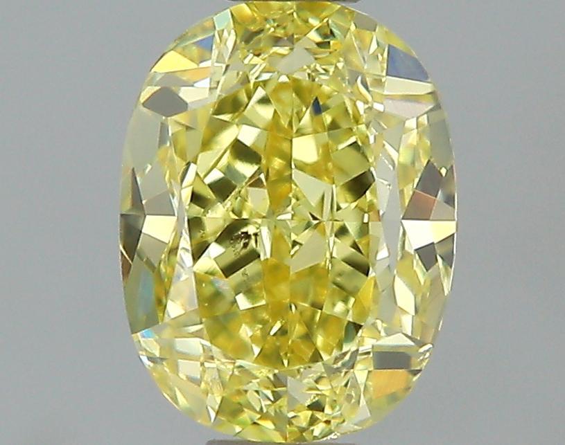 GIA 0.66 Fancy Intense Yellow-SI2 Oval Diamond