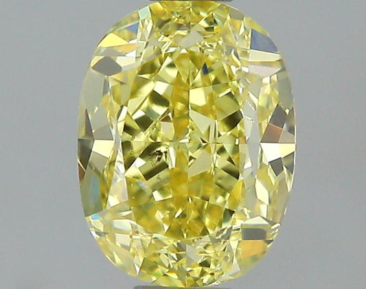 GIA 0.66 Fancy Intense Yellow-SI2 Oval Diamond