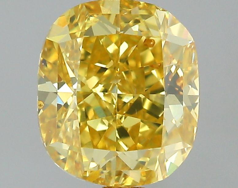 GIA 0.73 Fancy Deep Yellow-VS2 Cushion Diamond