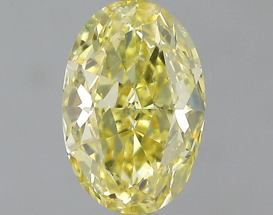 GIA 0.54 Fancy Yellow-SI1 Oval Diamond