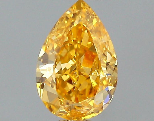 GIA 0.22 Fancy Intense Orange Yellow-SI1 Pear Diamond