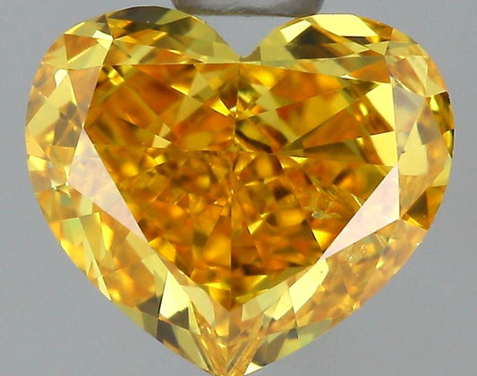 GIA 0.52 Fancy Vivid Orange Yellow-SI1 Heart Diamond