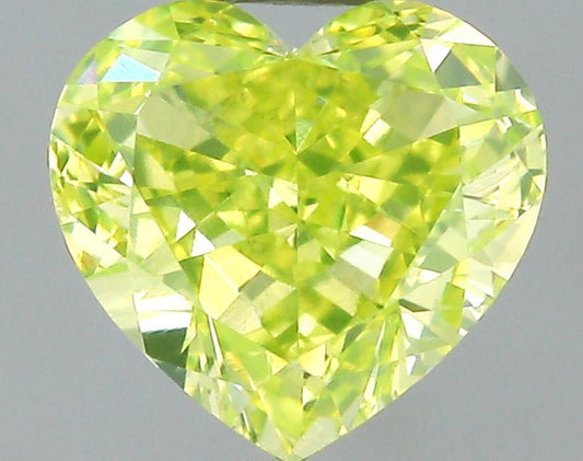 GIA 0.51 Fancy Intense Green Yellow-VS1 Heart Diamond