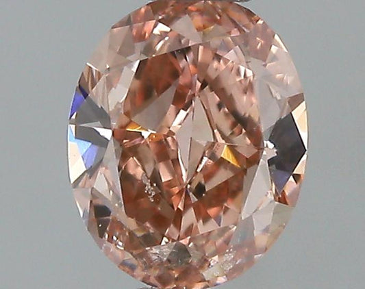 GIA 0.27 Fancy Orangy Pink-SI1 Oval Diamond