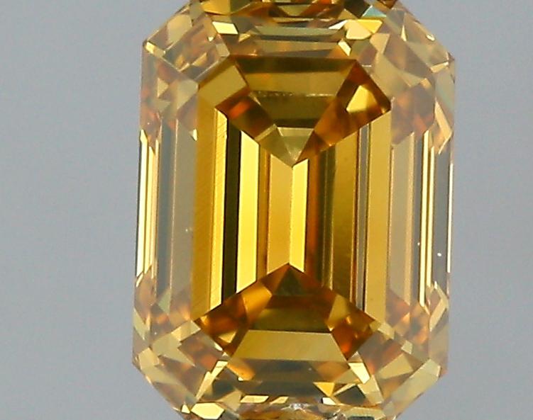 GIA 0.54 Fancy Deep Brownish Orangy Yellow-VS1 Emerald Diamond