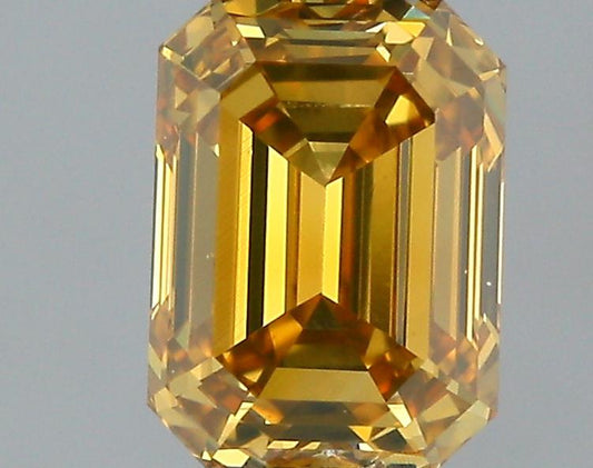 GIA 0.54 Fancy Deep Brownish Orangy Yellow-VS1 Emerald Diamond