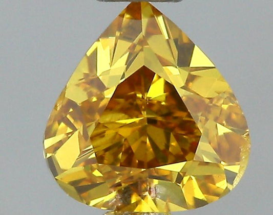GIA 0.33 Fancy Deep Brownish Orangy Yellow-SI2 Heart Diamond