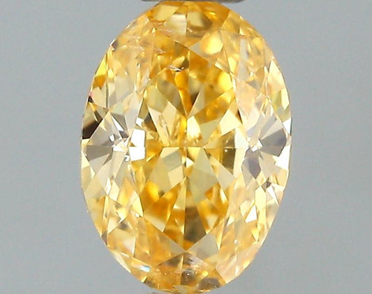 GIA 0.34 Fancy Intense Orange Yellow-SI1 Oval Diamond