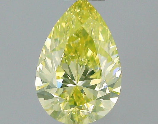 GIA 0.25 Fancy Intense Greenish Yellow-VS1 Pear Diamond