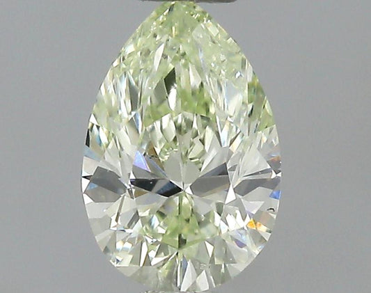 GIA 0.23 Light Green Yellow-SI2 Pear Diamond