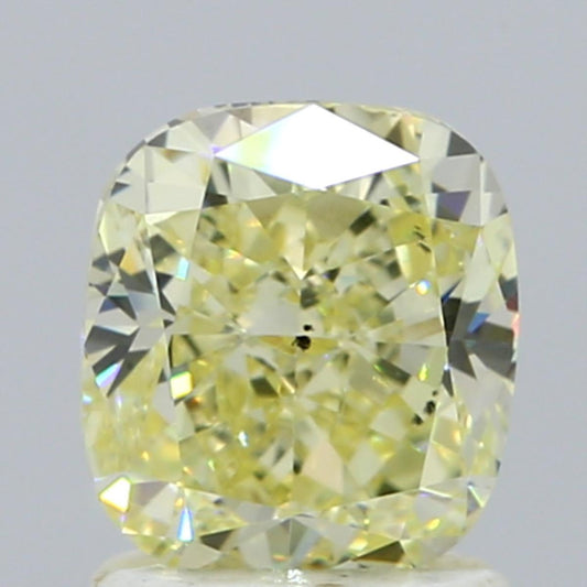 GIA 1.51 Fancy Light Yellow-SI1 Cushion Diamond