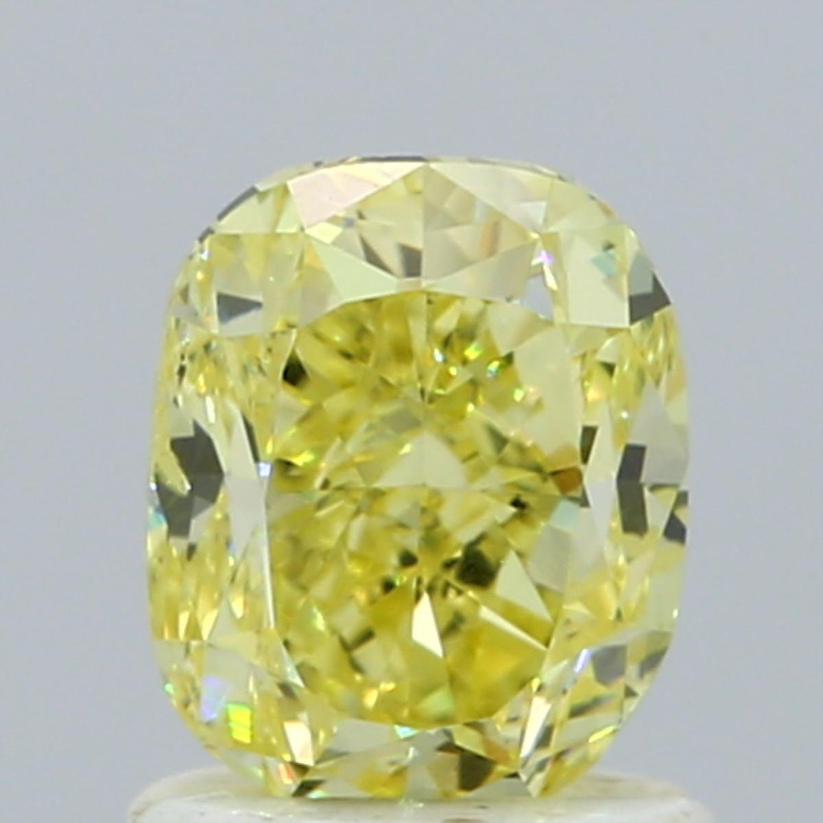GIA 1.27 Fancy Yellow-SI1 Cushion Diamond