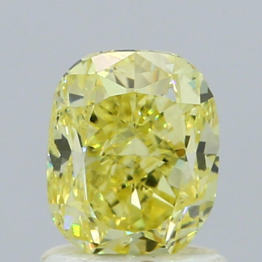 GIA 1.27 Fancy Yellow-SI1 Cushion Diamond