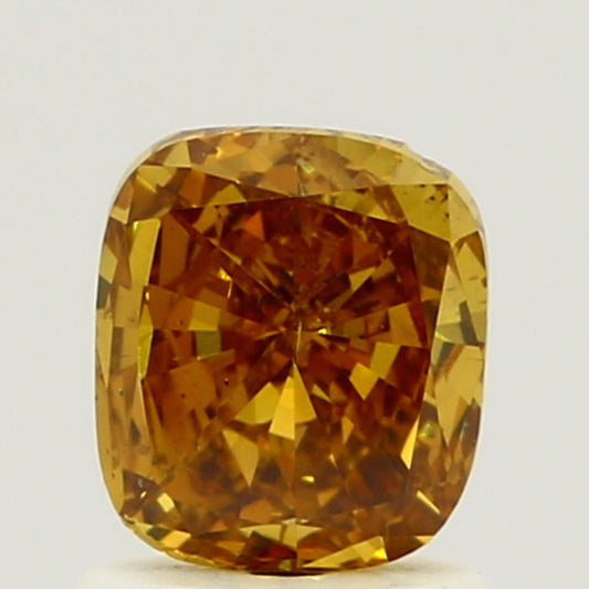 GIA 1.01 Fancy Deep Brownish Orangy Yellow-SI1 Cushion Diamond