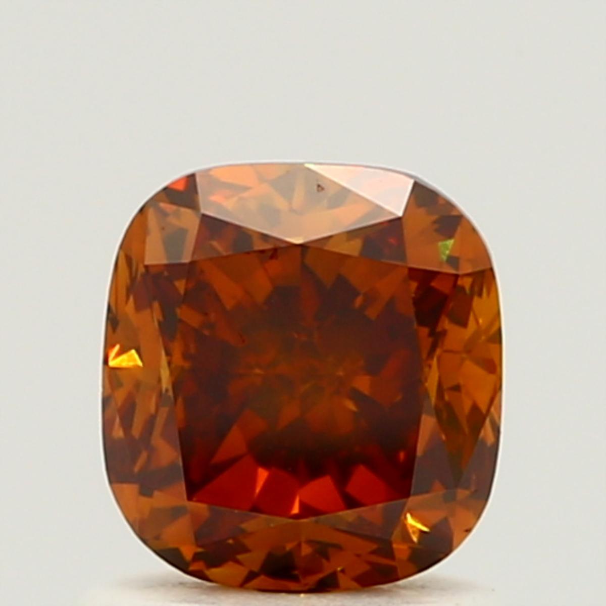 GIA 1.08 Fancy Deep Brown Orange-SI2 Cushion Diamond