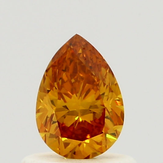GIA 0.53 Fancy Deep Yellow Orange-SI2 Pear Diamond