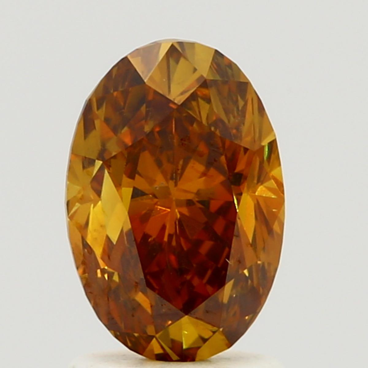 GIA 1.62 Fancy Deep Brownish Yellowish Orange-SI2 Oval Diamond