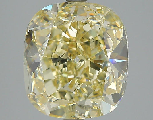 GIA 5.02 Fancy Light Yellow-SI1 Cushion Diamond
