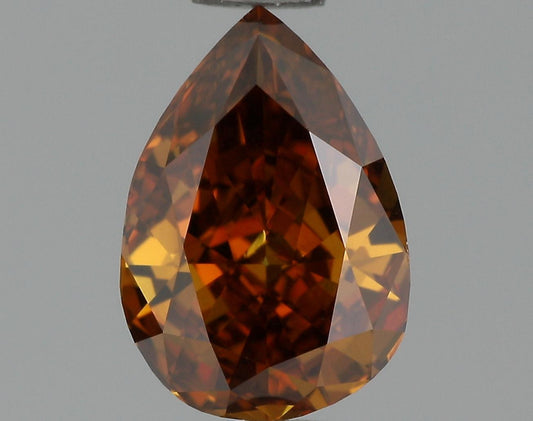 GIA 0.74 Fancy Deep Brown Orange-VS2 Pear Diamond