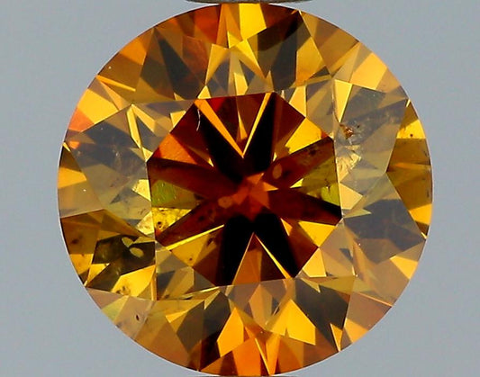 GIA 1.3 Fancy Deep Brownish Orangy Yellow-I1 Round Diamond